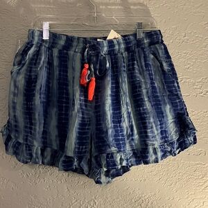 Navy Tie-Dye High Waist Women's Shorts